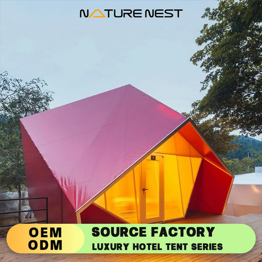 Pupa Polygon Glamping Pod Cube Shape Tent PVDF Hotel Tent Igloo Safari Commercial Glamping Campsite Cocoon Shell Architecture