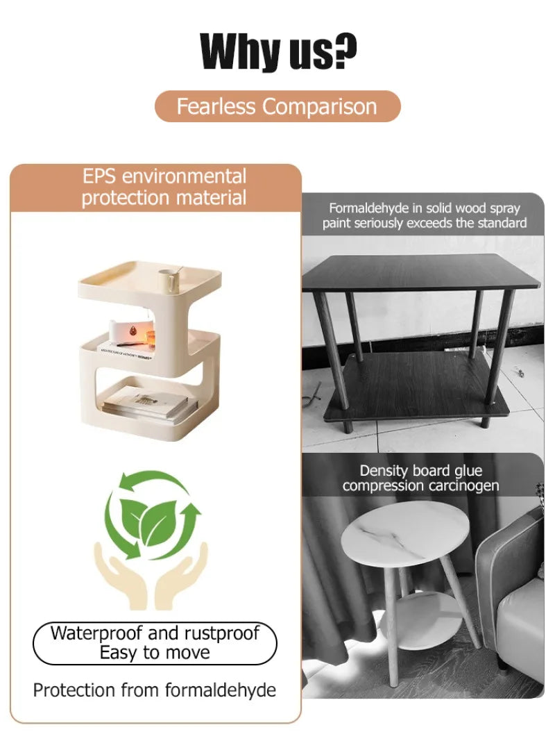 Mesa auxiliar de lujo ligera y sencilla para sala de estar moderna, mueble nórdico creativo extraíble para sala de estar, sofá cama de hierro para el hogar