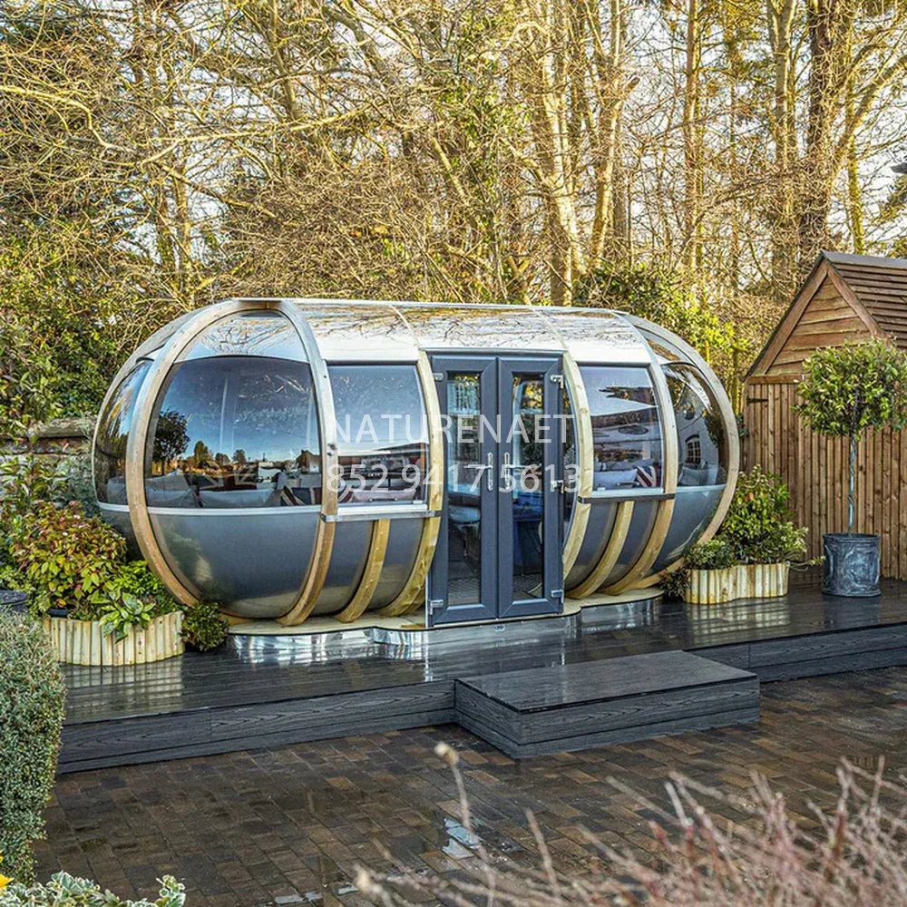 Rotating Gazebo Green Living Garden Pod Scotlands Premier Summerhouse Oval House Ornate Gardens Capsule Homes Luna Capsule HoteL