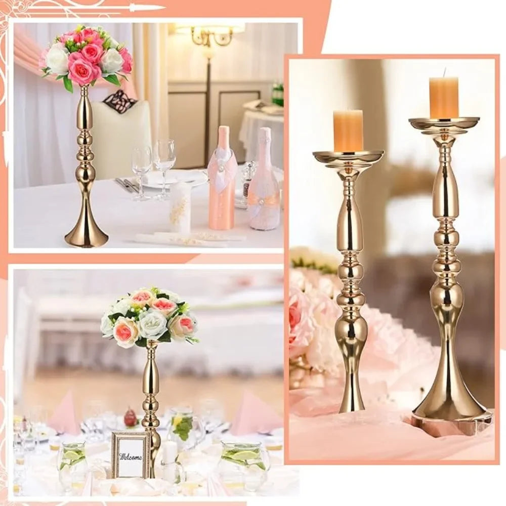 24 Pcs Metal Wedding Centerpiece Table Decoration Gold Flower Stand 20 Inch Tal Freight Free Home Decorations Vase Room Decor