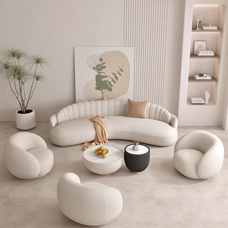 Cream Balcony Living Room Sofas Puffs Couch Futon Armchair Lazy Cute Office Living Room Sofas Luxury Muebles Hotel Furniture